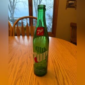 Vintage 7UP Green Glass Bottle